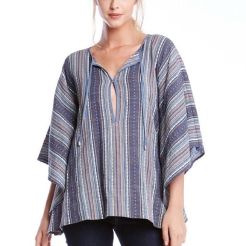 Karen Kane Textured Caftan Beach Tunic Top Size Large
